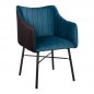 Preview: Loungesessel ALLYSA aus Samt in Farbe Petrolblau