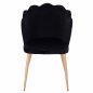 Preview: CHAIR AVIE VELVET BLACK WITH METAL GOLD FRAME 48x48x85 cm