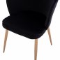 Preview: CHAIR AVIE VELVET BLACK WITH METAL GOLD FRAME 48x48x85 cm