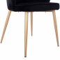 Preview: CHAIR AVIE VELVET BLACK WITH METAL GOLD FRAME 48x48x85 cm