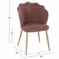 Preview: STUHL AVIE SAMT ROSE MIT METALL GOLD RAHMEN 48x48x85 cm