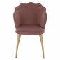 Preview: STUHL AVIE SAMT ROSE MIT METALL GOLD RAHMEN 48x48x85 cm