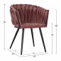 Preview: LUANDA ARMCHAIR VELVET ROSE AND METAL LEGS 60x54x78 cm