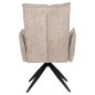 Preview: DINING ARMCHAIR DARK BEIGE FABRIC-BLACK METAL BASE 64x66x94,5Hcm