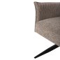 Preview: DINING ARMCHAIR DARK BEIGE FABRIC-BLACK METAL BASE 64x66x94,5Hcm