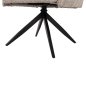 Preview: DINING ARMCHAIR DARK BEIGE FABRIC-BLACK METAL BASE 64x66x94,5Hcm