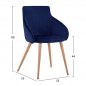Preview: Sessel IVY aus Samt in Farbe Blau mit Metallbeinen