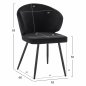 Preview: "Jiya" Sessel aus schwarzem Samt und Metallgestell 62x60x85 cm