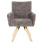 Preview: DINING ARMCHAIR GREY FABRIC-RUBBERWOOD LEGS 66x63x91Hcm