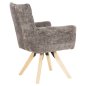 Preview: DINING ARMCHAIR GREY FABRIC-RUBBERWOOD LEGS 66x63x91Hcm