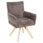 Preview: DINING ARMCHAIR GREY FABRIC-RUBBERWOOD LEGS 66x63x91Hcm