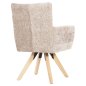 Preview: DINING ARMCHAIR BEIGE FABRIC-RUBBERWOOD LEGS 66x63x91Hcm