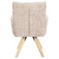 Preview: DINING ARMCHAIR BEIGE FABRIC-RUBBERWOOD LEGS 66x63x91Hcm