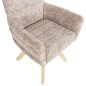 Preview: DINING ARMCHAIR BEIGE FABRIC-RUBBERWOOD LEGS 66x63x91Hcm