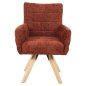 Preview: ESSZIMMER-SESSEL, ROTER STOFF, BEINE AUS GUMMIHOLZ, 66 x 63 x 91 cm