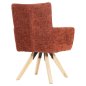 Preview: ESSZIMMER-SESSEL, ROTER STOFF, BEINE AUS GUMMIHOLZ, 66 x 63 x 91 cm