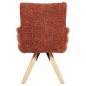 Preview: ESSZIMMER-SESSEL, ROTER STOFF, BEINE AUS GUMMIHOLZ, 66 x 63 x 91 cm