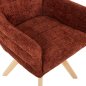 Preview: ESSZIMMER-SESSEL, ROTER STOFF, BEINE AUS GUMMIHOLZ, 66 x 63 x 91 cm
