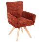 Preview: ESSZIMMER-SESSEL, ROTER STOFF, BEINE AUS GUMMIHOLZ, 66 x 63 x 91 cm