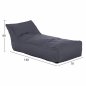 Preview: Pouf "Alok" in grau mit UV-Schutz Wasserdicht 140x70x60 cm