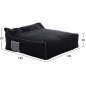 Preview: POUF MIT TEXTILINE SCHWARZ WEISS RELAY 140x140x40-60 cm