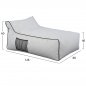 Preview: "ZAFER" POUF WITH TEXTILINE WHITE AND BLACK 88x128x40-60 cm