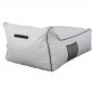 Preview: "ZAFER" POUF WITH TEXTILINE WHITE AND BLACK 88x128x40-60 cm