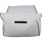 Preview: "ZAFER" POUF WITH TEXTILINE WHITE AND BLACK 88x128x40-60 cm