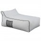 Preview: "ZAFER" POUF WITH TEXTILINE WHITE AND BLACK 88x128x40-60 cm