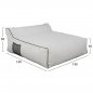 Preview: POUF BED 2 PEOPLE TEXTILENE 2X1 WHITE BLACK RAIL 140x140x60