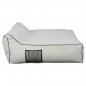 Preview: POUF BED 2 PEOPLE TEXTILENE 2X1 WHITE BLACK RAIL 140x140x60
