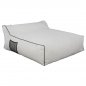 Preview: POUF BED 2 PEOPLE TEXTILENE 2X1 WHITE BLACK RAIL 140x140x60