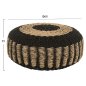 Preview: SARONI SEEGRAS POUF HOCKER IN NATURSCHWARZ FARBE Φ60x35Ycm