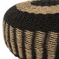 Preview: SARONI SEEGRAS POUF HOCKER IN NATURSCHWARZ FARBE Φ60x35Ycm