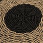Preview: SARONI SEEGRAS POUF HOCKER IN NATURSCHWARZ FARBE Φ60x35Ycm