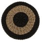 Preview: SARONI SEEGRAS POUF HOCKER IN NATURSCHWARZ FARBE Φ60x35Ycm