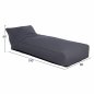 Preview: Pouf "Tanea" in grau mit UV-Schutz Wasserdicht 190x80x60 cm