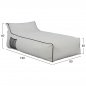 Preview: "WADELIN" LOUNGE POUF WITH TEXTILINE WHITE AND BLACK RAIL 190x80x40-60 cm