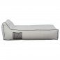 Preview: "WADELIN" LOUNGE POUF WITH TEXTILINE WHITE AND BLACK RAIL 190x80x40-60 cm