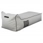 Preview: "WADELIN" LOUNGE POUF WITH TEXTILINE WHITE AND BLACK RAIL 190x80x40-60 cm