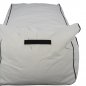 Preview: "WADELIN" LOUNGE POUF WITH TEXTILINE WHITE AND BLACK RAIL 190x80x40-60 cm