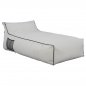 Preview: "WADELIN" LOUNGE POUF WITH TEXTILINE WHITE AND BLACK RAIL 190x80x40-60 cm