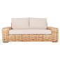 Preview: OUTDOOR-SOFA 2-SITZER MANGOHOLZ IN NATURFARBE-WEIßE KISSEN 192x88x70-85