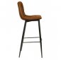 Preview: Barhocker "Lauren" aus Mikrofaser in Cognac und Metallbeinen