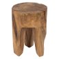 Preview: 3-BEIN-HOCKER MASSIVES TEAK NATURFARBE Φ30x40Hcm
