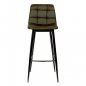 Preview: "Lauren" barchair in microfibre in army green color and metal legs