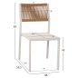 Preview: ALUMINUM CHAIR WHITE BEIGE RATTAN & TEXTLINE 46x55.5x83 cm