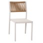 Preview: ALUMINUM CHAIR WHITE BEIGE RATTAN & TEXTLINE 46x55.5x83 cm