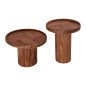 Preview: SET 2 STÜCK COUCHTISCHE RUND MASSIVES AKAZIENHOLZ IN NATÜRLICH Φ50 & Φ60 cm
