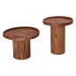 Preview: SET 2 STÜCK COUCHTISCHE RUND MASSIVES AKAZIENHOLZ IN NATÜRLICH Φ50 & Φ60 cm